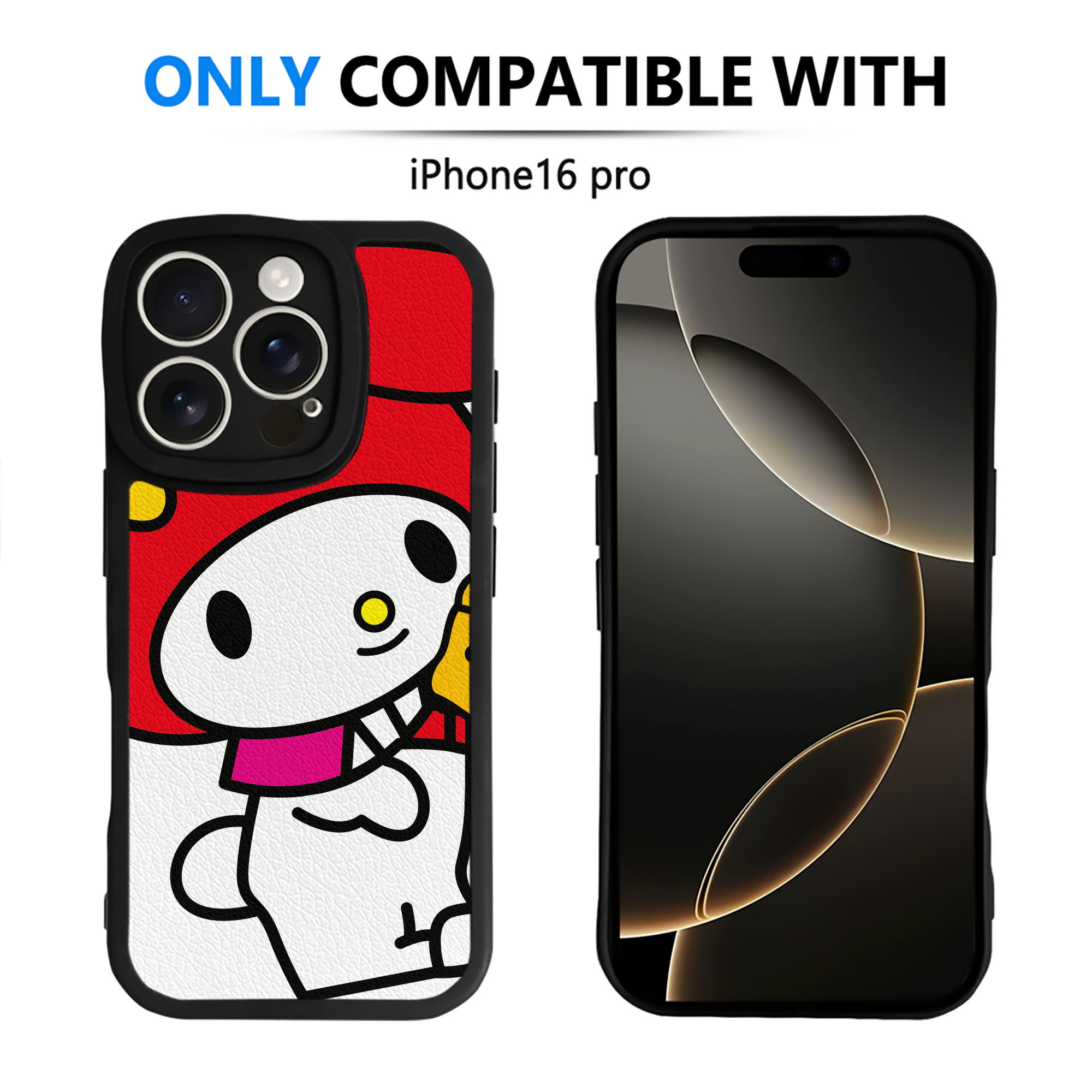 （画像用） Hello Kitty ハローキティ 【iPhone 16シリーズ対応】シリコンスマホケース（レザー調） 材質：シリコン
